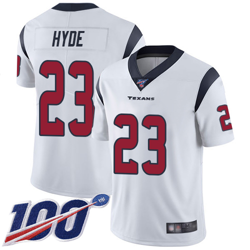 Houston Texans Limited White Men Carlos Hyde Road Jersey NFL Football 23 100th Season Vapor Untouchable